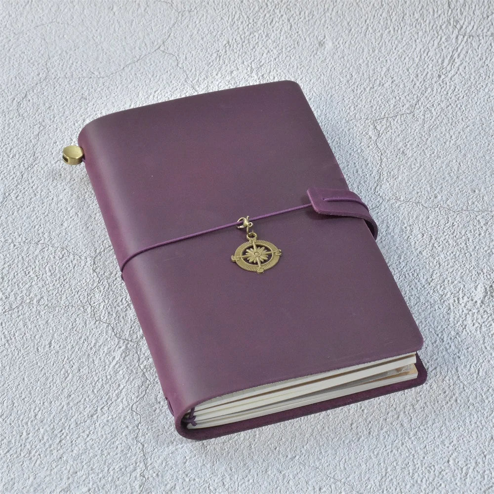 100% Genuine Leather Journal Refillable Travel Notebook Retro DIY Handmade Diary Sketchbook School Office Gift Customized