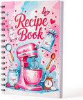 Blank Recipe Book Spiral Notebook My Cookbook Journal 100 Pages DIY Cooking Planner Kitchen Tools Gift for Mom Women