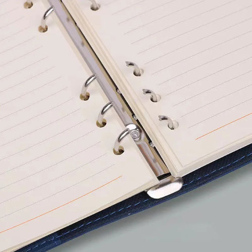 A5 23x17cm 6 Ring Binder PU Clip-on Notebook Leather Loose Leaf Notebook Cover Agenda Planner Organizer School Office Stationery