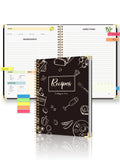 Recipe Journal Notebook, Spiral Recipe Book with Tabs, Ingredients, Directions, Notes & Review Pages, Kitchen Cooking Gift