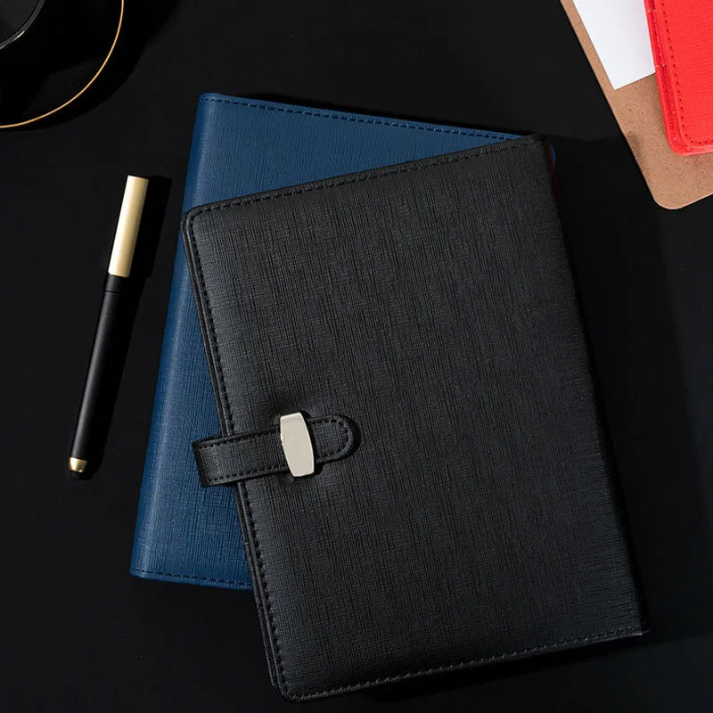 A5 23x17cm 6 Ring Binder PU Clip-on Notebook Leather Loose Leaf Notebook Cover Agenda Planner Organizer School Office Stationery